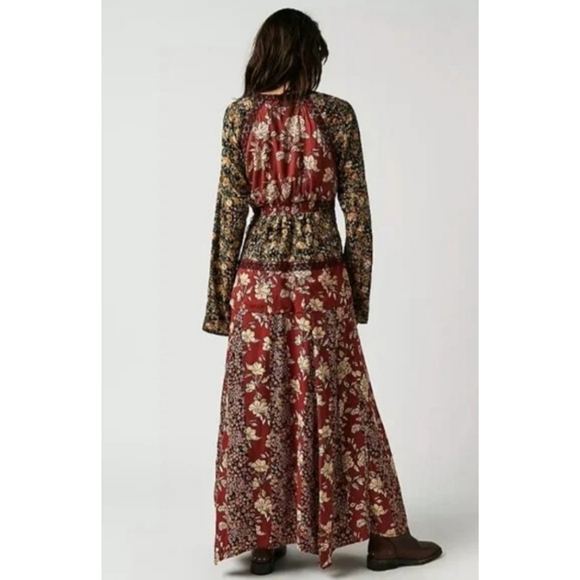 Free People Tilda Wrap Dress in Neutral Combo - Picture 4 of 11